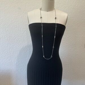 Morado Strapless Ribbed Knit Dress in Black